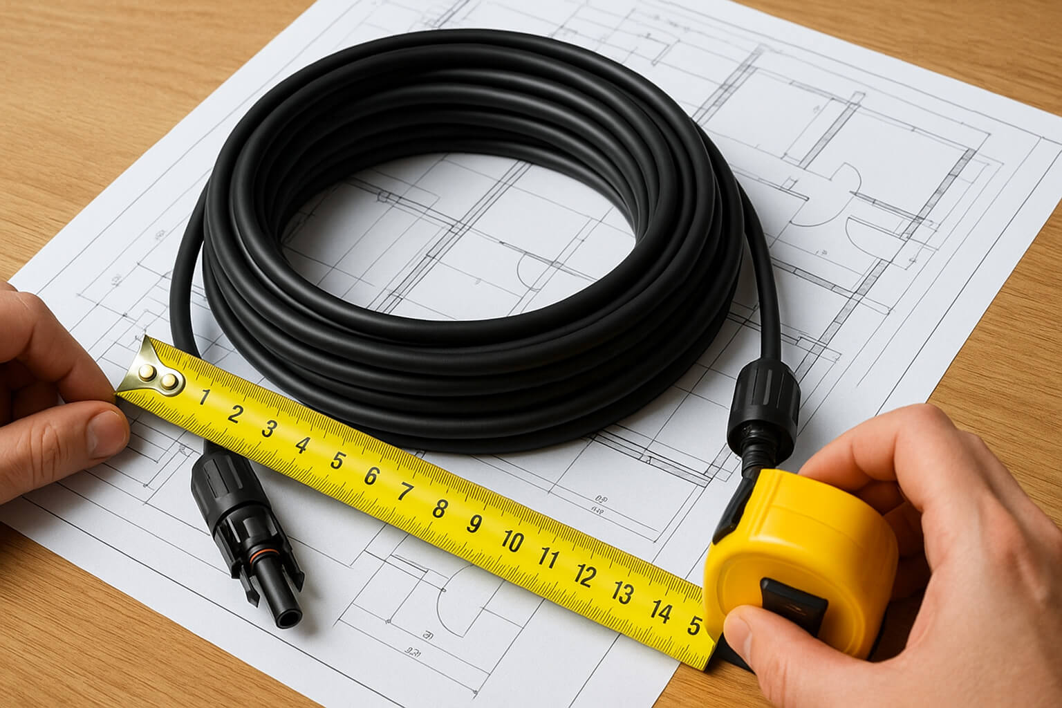 محاسبه طول کابل سولار